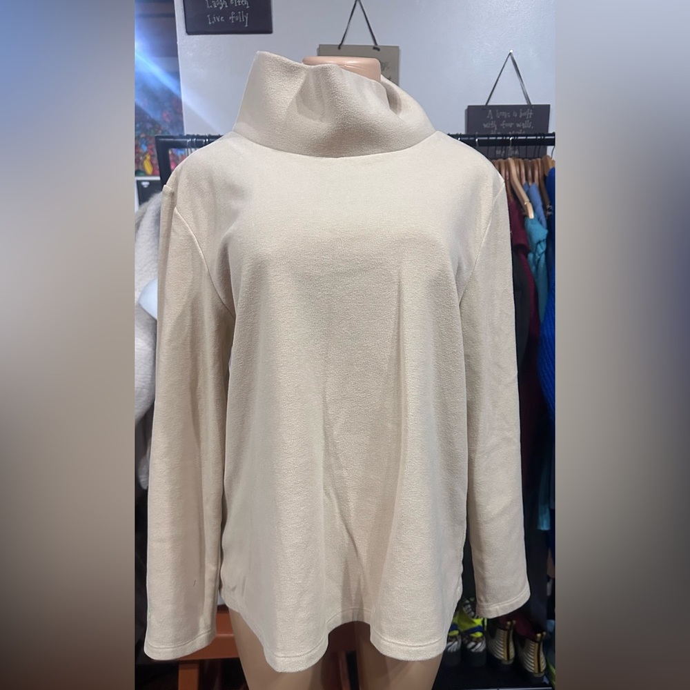 Dudley Stephens Cream Turtleneck Sweater
